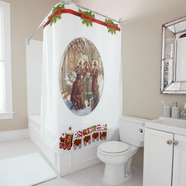 Rideau de douche Noël (En situation)