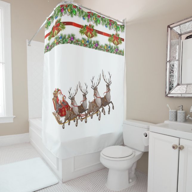 Rideau de douche Noël (En situation)