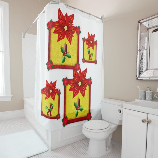 Rideau de douche Noël (En situation)