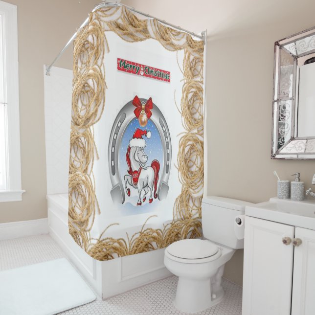 Rideau de douche Noël (En situation)