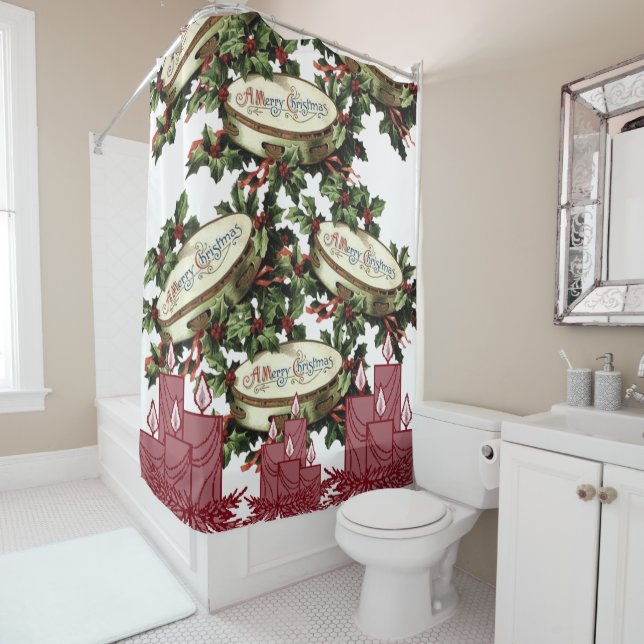 Rideau de douche Noël (En situation)