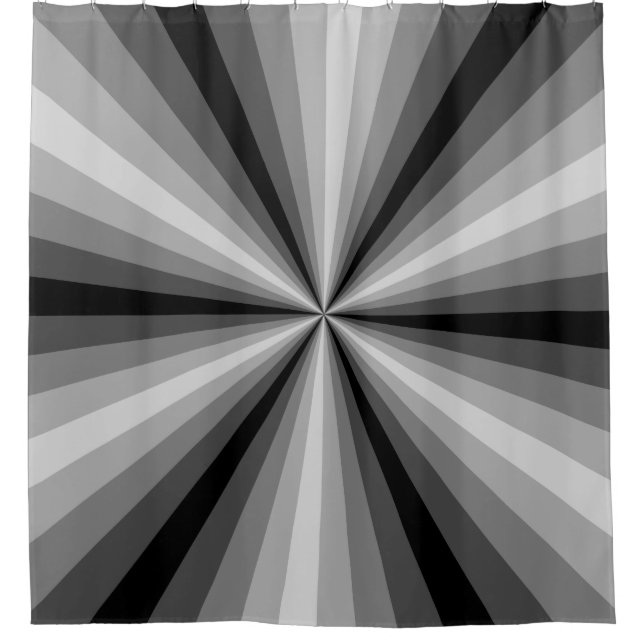 Rideau de douche noir à illusion d'optique (Devant)