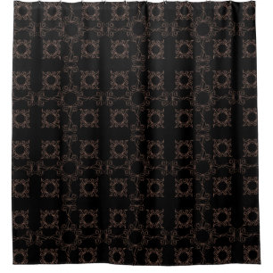 Rideau de douche noir et brun Filigree