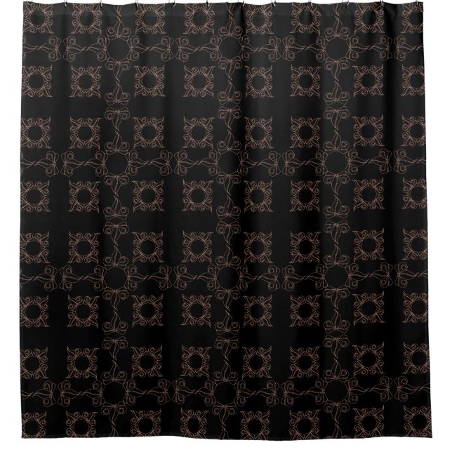 Rideau de douche noir et brun Filigree (Devant)
