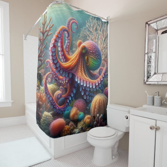 Rideau de douche Ocean Life (En situation)