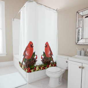 Rideau de douche Oiseaux de Noël