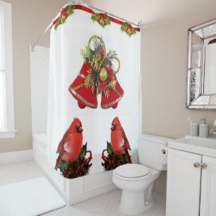 Rideau de douche Oiseaux de Noël