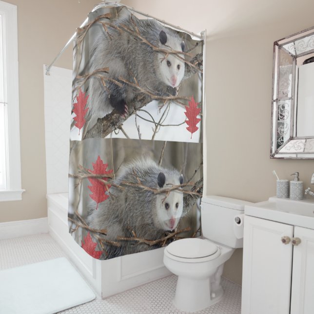 Rideau de douche Opossum Nature (En situation)