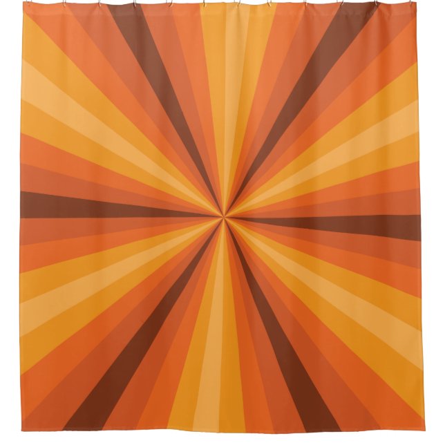 Rideau de douche orange illusion d'optique (Devant)