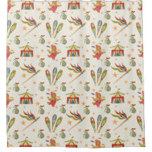 Rideau de douche ours de cirque mignon