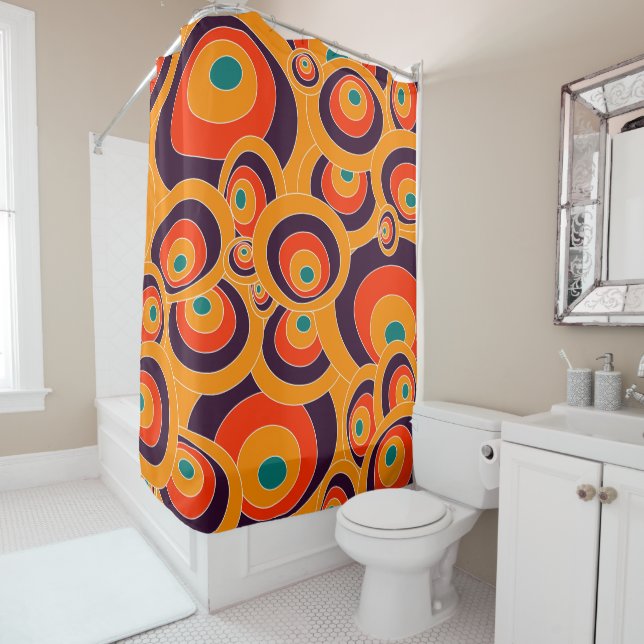 Rideau de douche Ovales couleur Abstrait - Moderne (En situation)