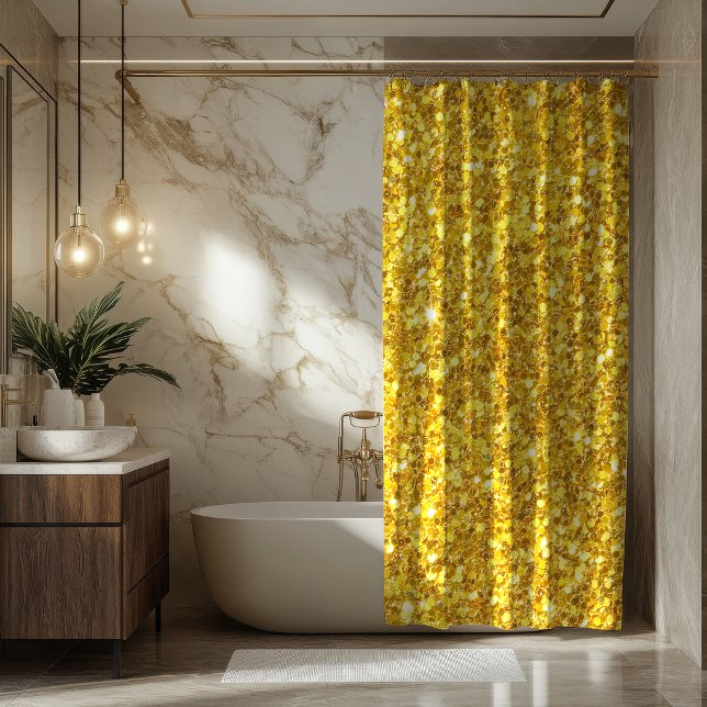 Rideau de douche paillettes dorées (Créateur téléchargé)