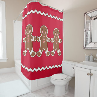 Rideau de douche pain d'épices rouge