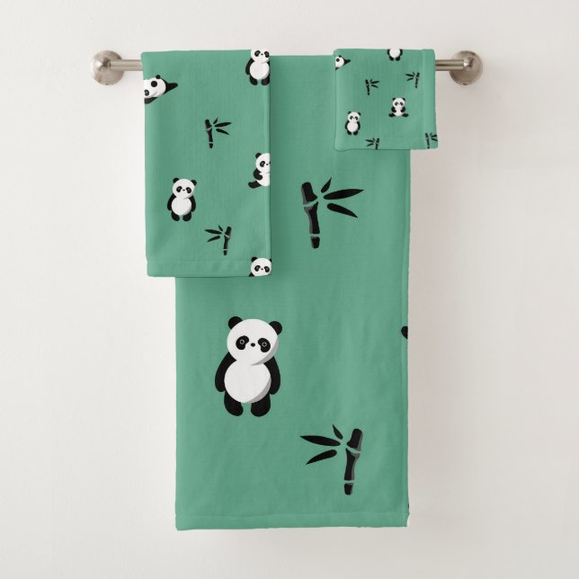 Rideau de douche panda de dessin animé (En situation)