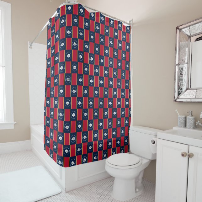 Rideau de douche patriotique avec drapeau du Missi (En situation)