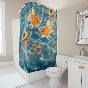 Rideau de douche Pêche