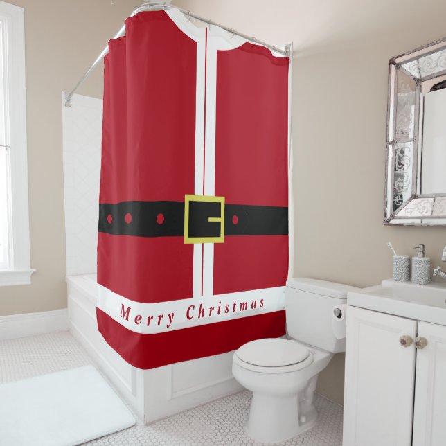 Rideau de douche Père Noël (En situation)