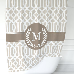 Rideau de douche personnalisé beige à motif quatre
