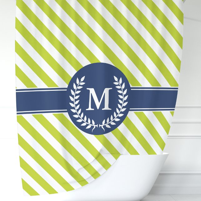 Rideau de douche personnalisé vert citron et rayur (Créateur téléchargé)