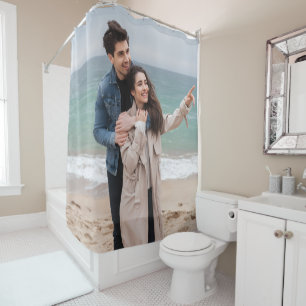 Rideau de douche photo personnalisé Couple