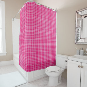 Rideau de douche Plaid rose