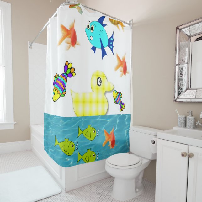 Rideau de douche plaqué (En situation)