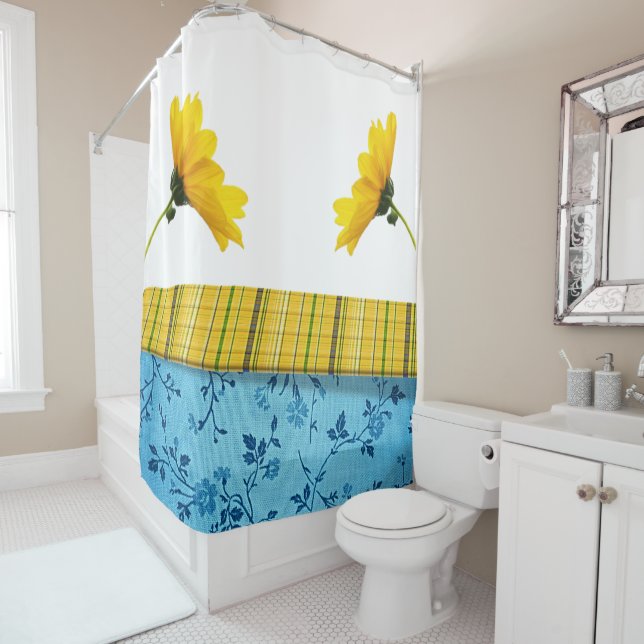 Rideau de douche plaqué (En situation)