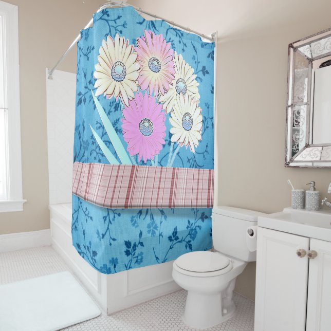 Rideau de douche plaqué (En situation)