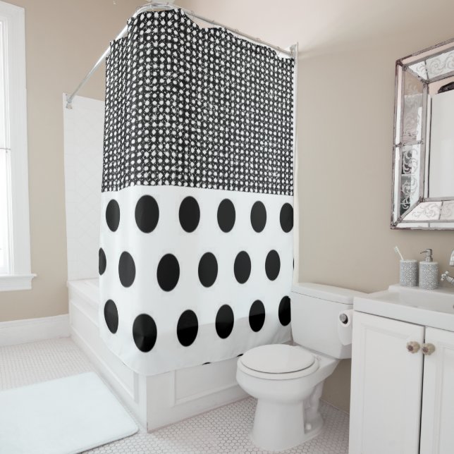 Rideau de douche Polkadot (En situation)