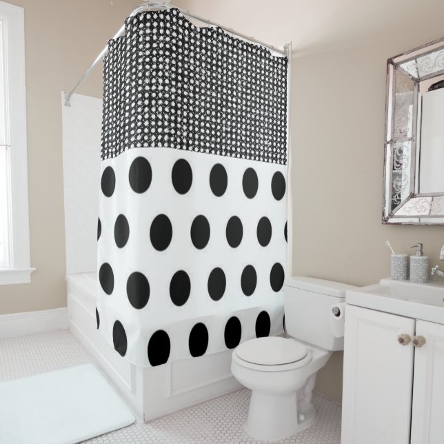 Rideau de douche Polkadot (En situation)