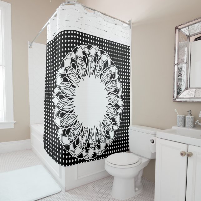 Rideau de douche Polkadot (En situation)