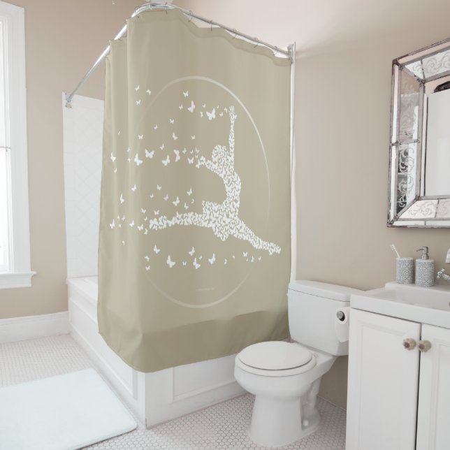 Rideau de douche pour danseuse papillon (En situation)