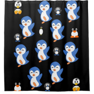 Rideau de douche pour enfants en pingouin