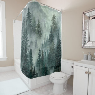 Rideau de douche pour forêt sombre