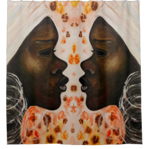 Rideau de douche pour jolie femme africaine