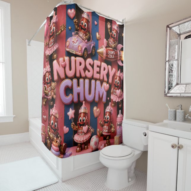 Rideau de douche pour nurserie/copains/enfants (En situation)