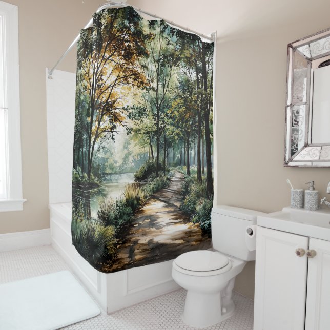 Rideau de douche Promenade dans les bois (En situation)
