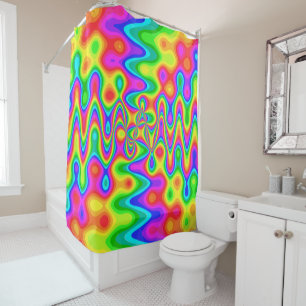 Rideau de douche psychédélique coloré