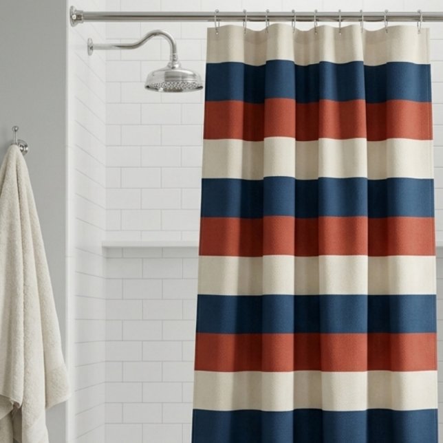 Rideau de douche rayé Americana – Audacieux (Créateur téléchargé)