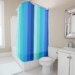 Rideau de douche rayé bleu moderne Ombre