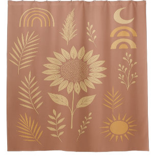 Rideau de douche rétro rose poussiéreux