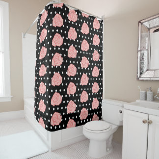 Rideau de douche rose