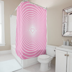 Rideau de douche rose avec coeur - Choisir les cou