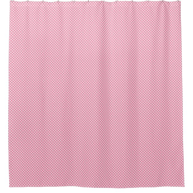 Rideau de douche rose avec petits blancs (Devant)