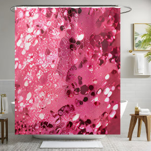 Rideau de douche rose luxuriant