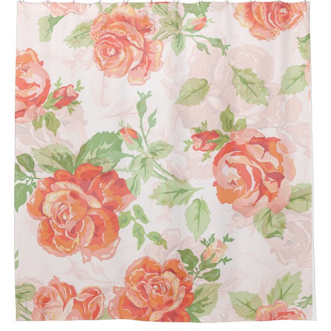 rideau de douche rose orange (Devant)
