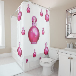 Rideau de douche rose parfum
