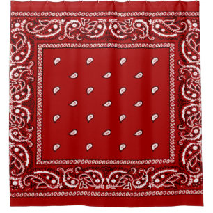 Rideau de douche rouge Bandana