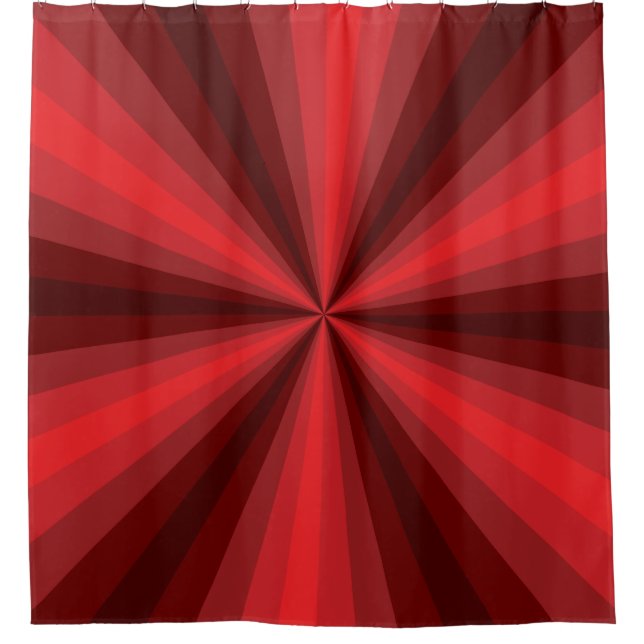 Rideau de douche rouge illusion d'optique (Devant)