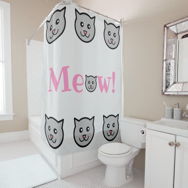 Rideau de douche Sassy Cat (En situation)